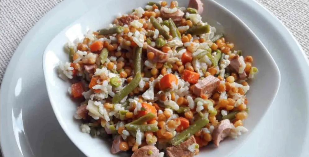 Receta de arroz con lentejas y seitán